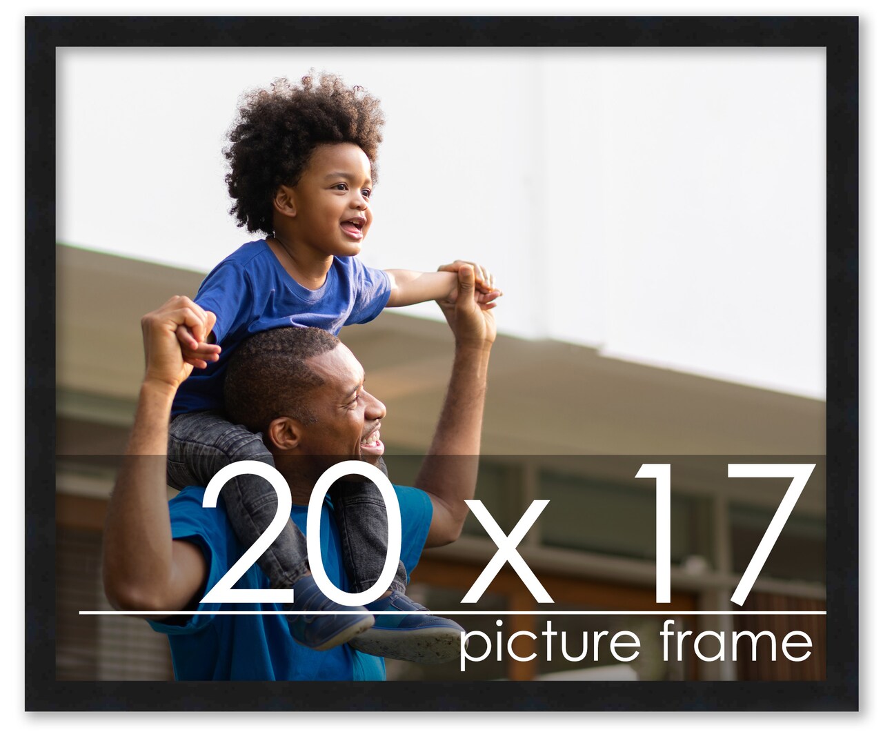 20x17 Modernist Black Picture Frame - UV Acrylic, Foam Board Backing, Hanging Hardware